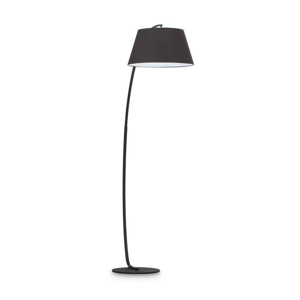 Pagoda Lamp Post Light | Black with Fabric Shade