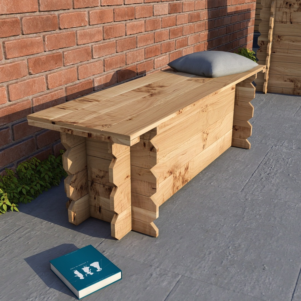 4ft Wooden Bench | Solid Timber Outdoor Garden Bench