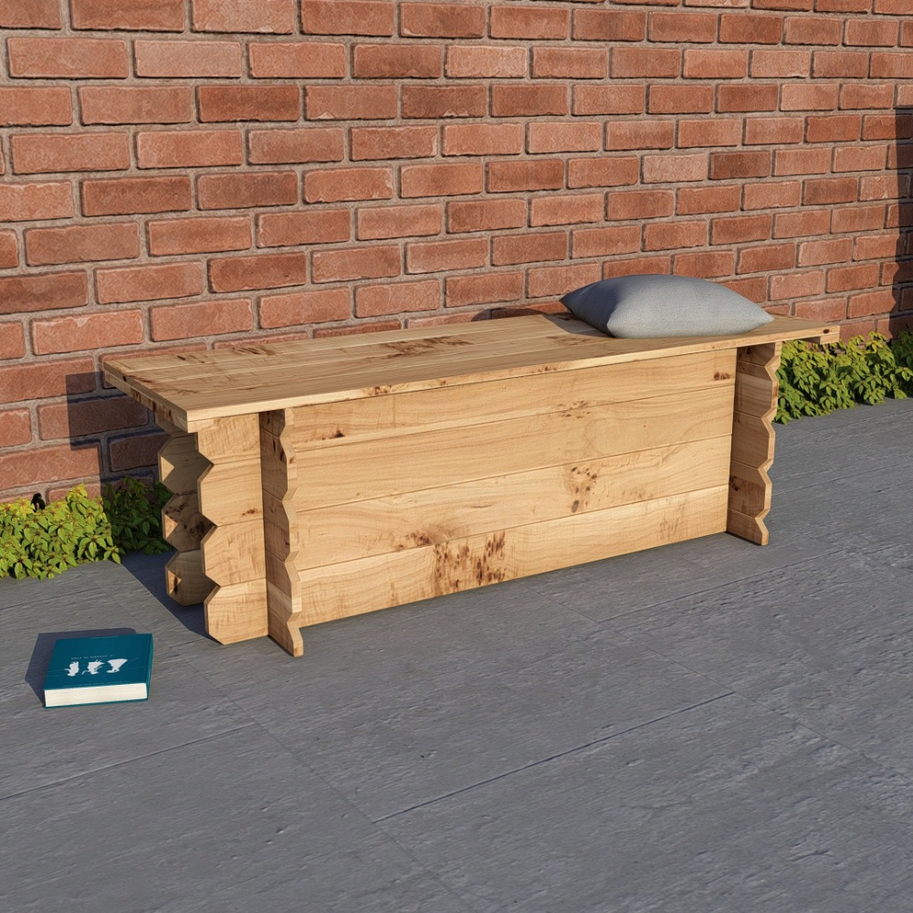 4ft Wooden Bench | Solid Timber Outdoor Garden Bench