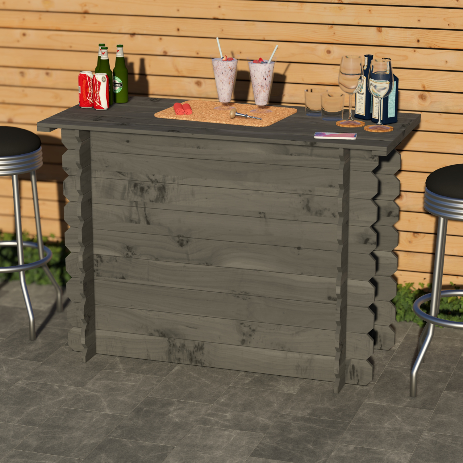 Rustic Wooden Interlock Bar