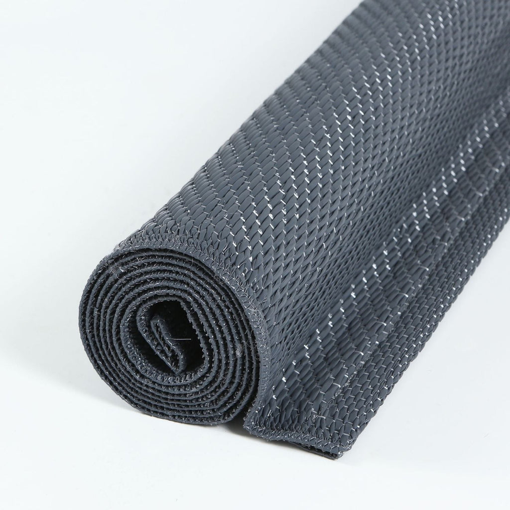Urban Outdoor Rug | Plain Anthracite Reversible Flatweave | Lightweight