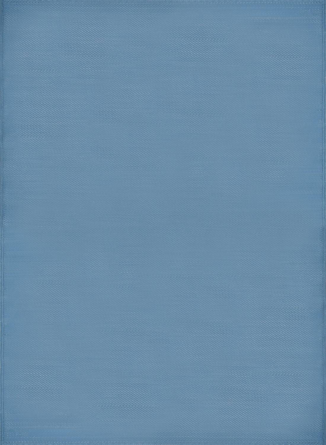 Urban Outdoor Rug in plain blue reversible lightweight flatweave