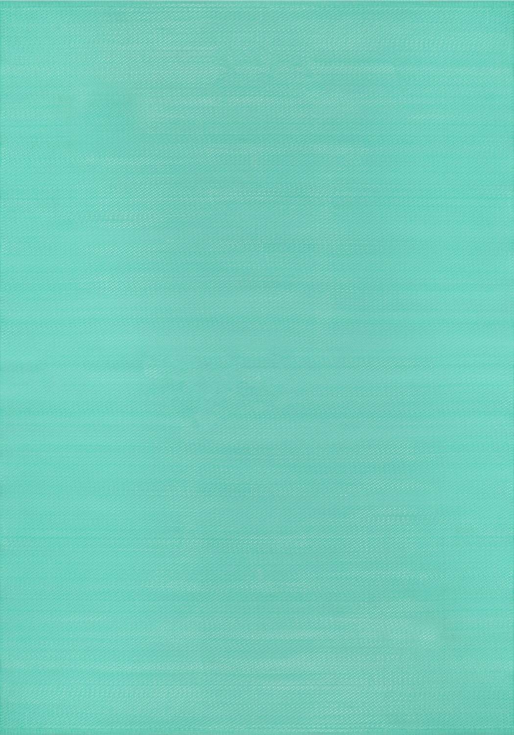 Urban Outdoor Rug in plain turquoise reversible lightweight flatweave