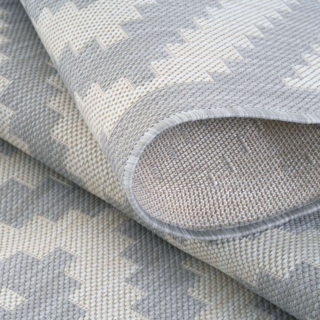 Ecology Outdoor Rug | Grey Diamond Flatweave | Weatherproof Polypropylene