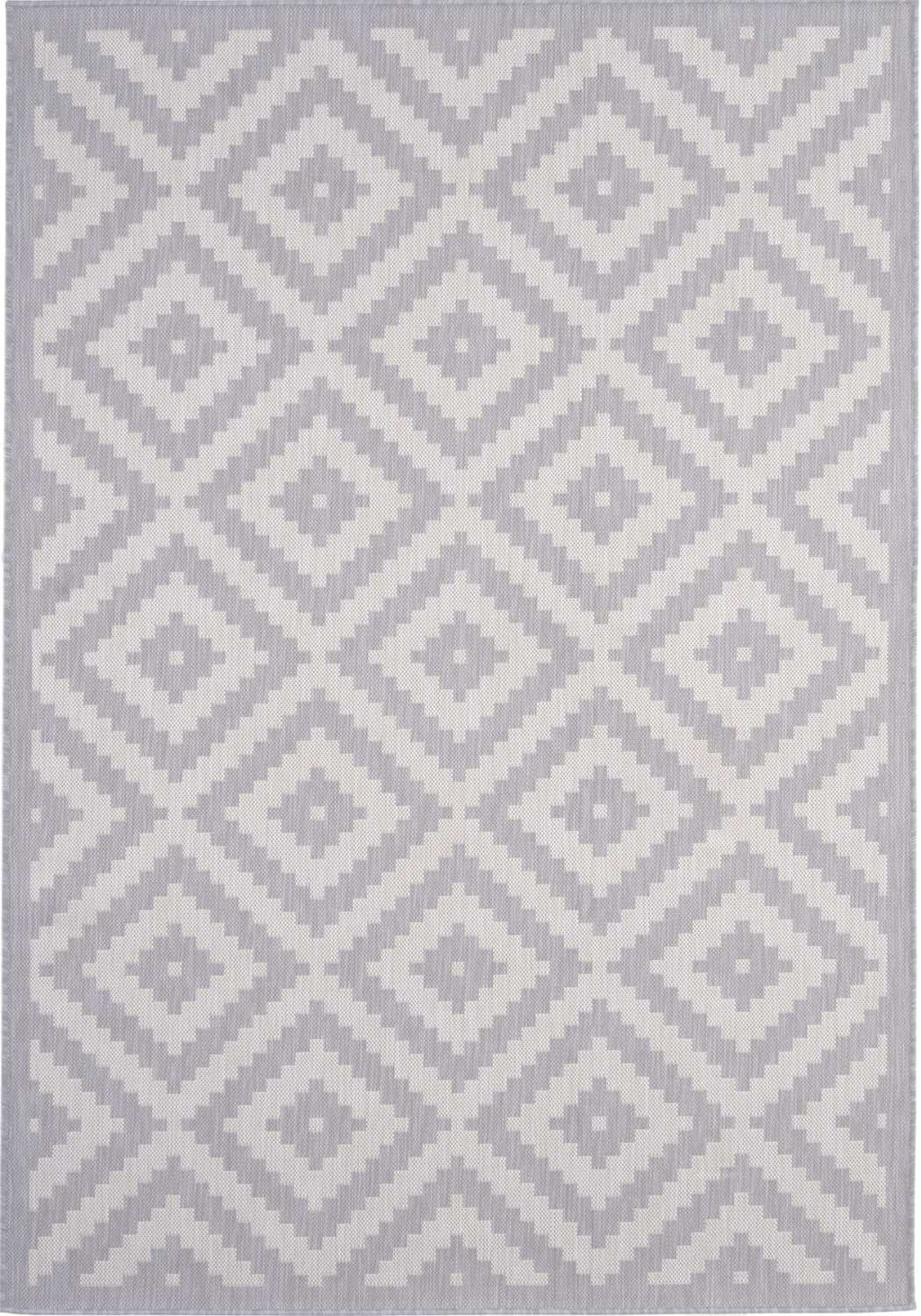 Ecology Outdoor Rug in grey diamond weatherproof polypropylene