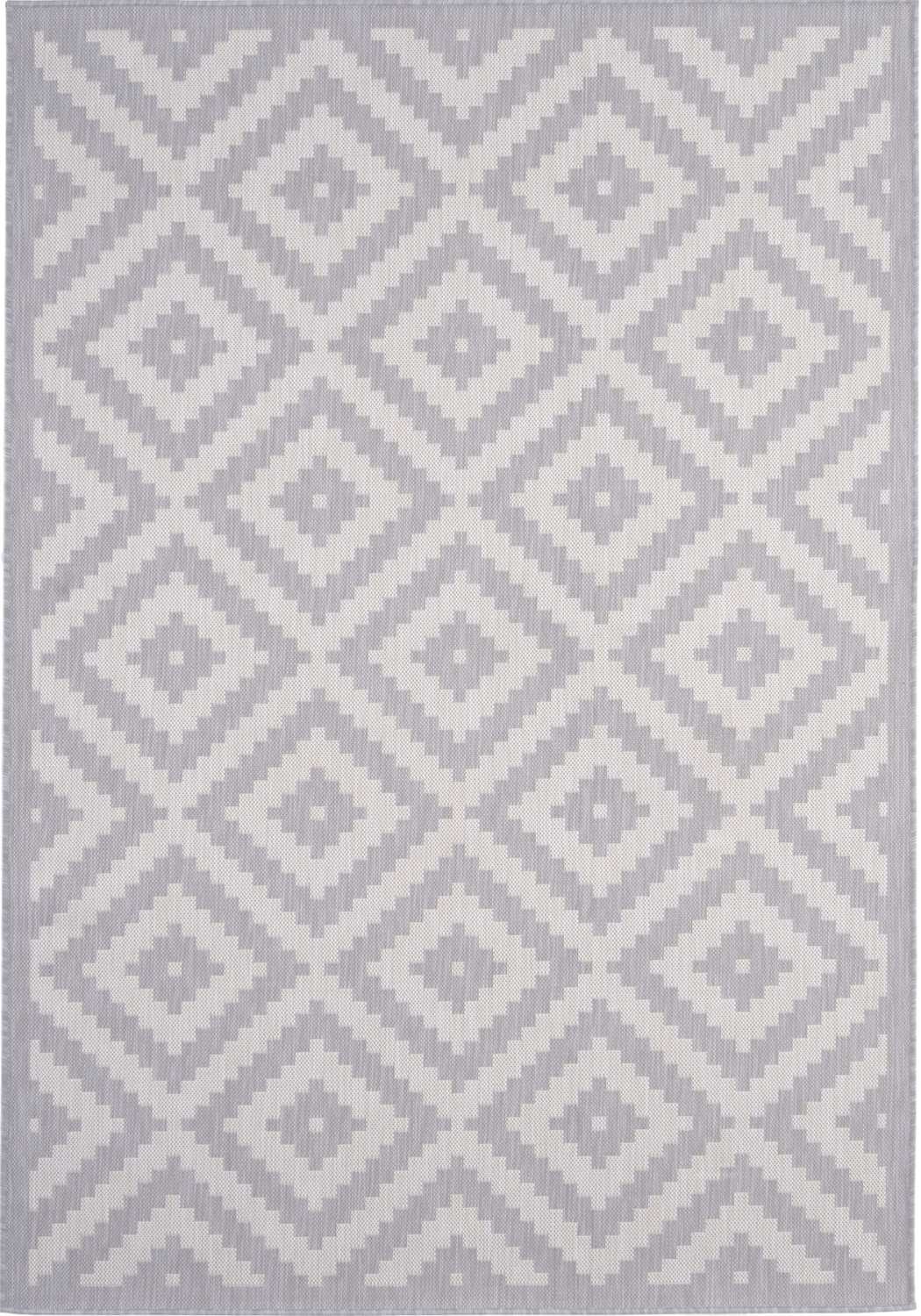 Ecology Outdoor Rug in grey diamond weatherproof polypropylene