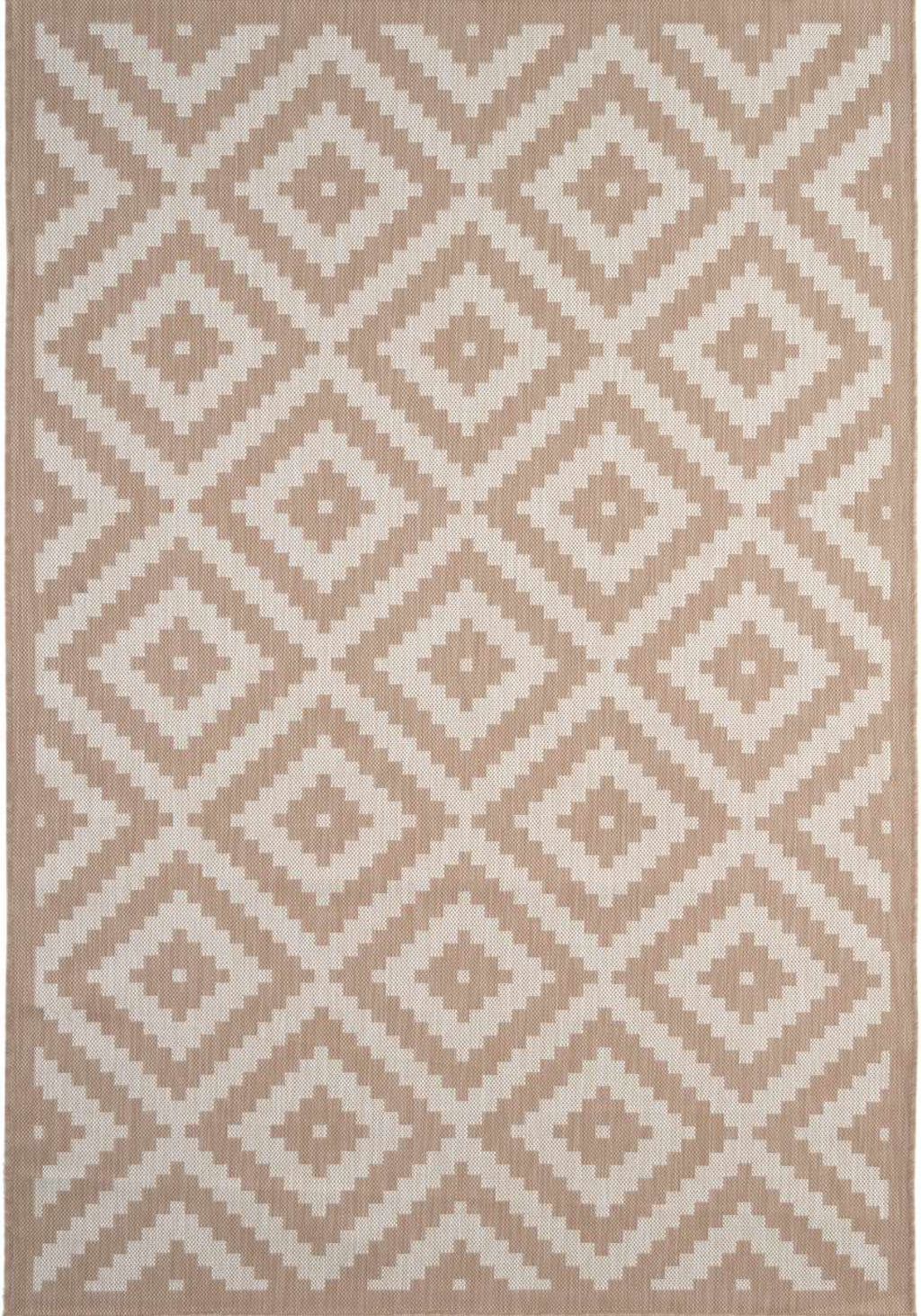 Ecology Outdoor Rug in beige diamond weatherproof polypropylene