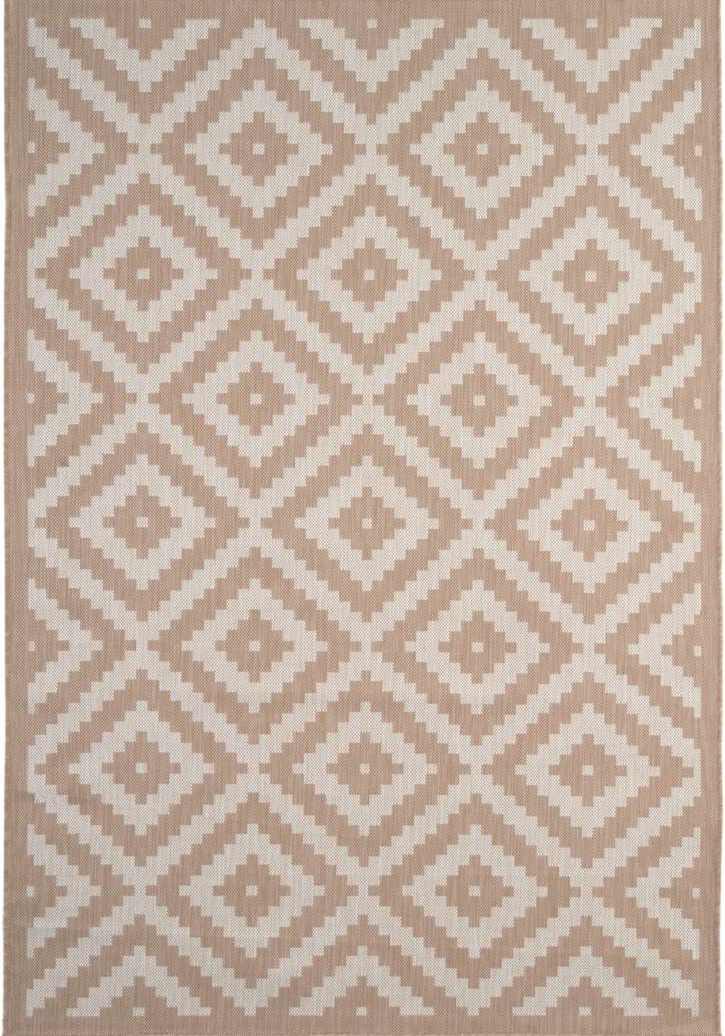 Ecology Outdoor Rug in beige diamond weatherproof polypropylene