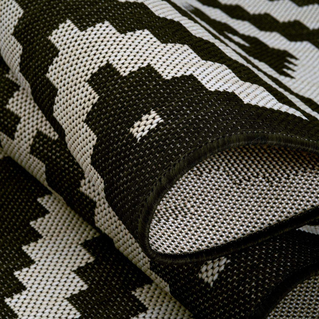 Ecology Outdoor Rug | Black Diamond Flatweave | Weatherproof Polypropylene
