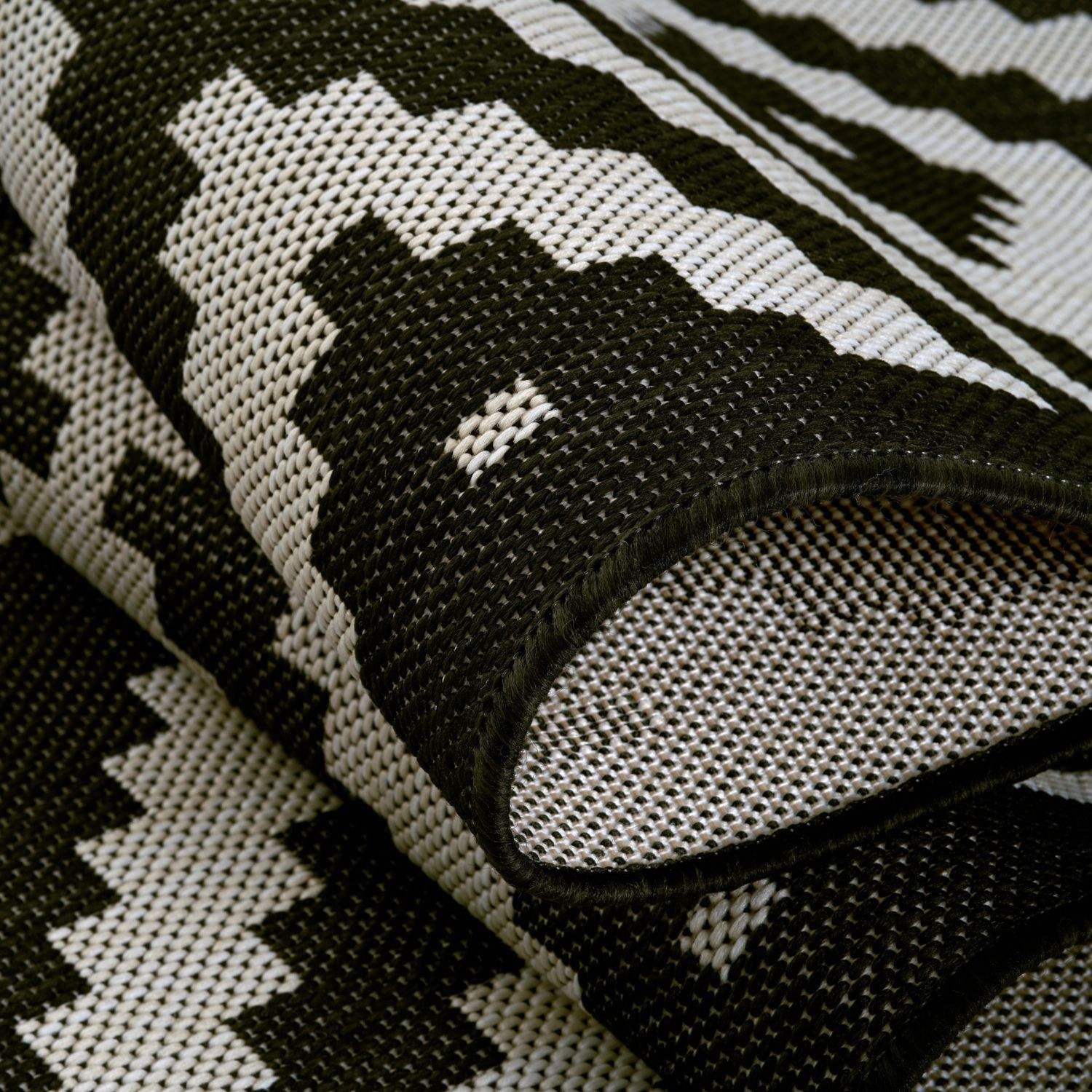 Ecology Outdoor Rug | Black Diamond Flatweave | Weatherproof Polypropylene