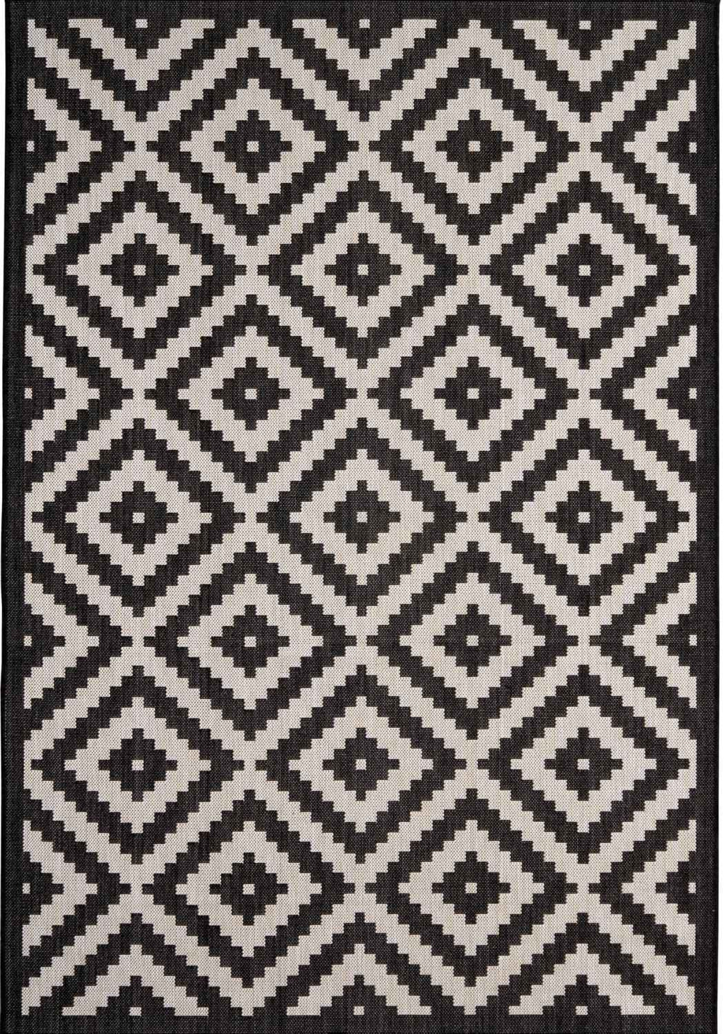 Ecology Outdoor Rug in black diamond weatherproof polypropylene