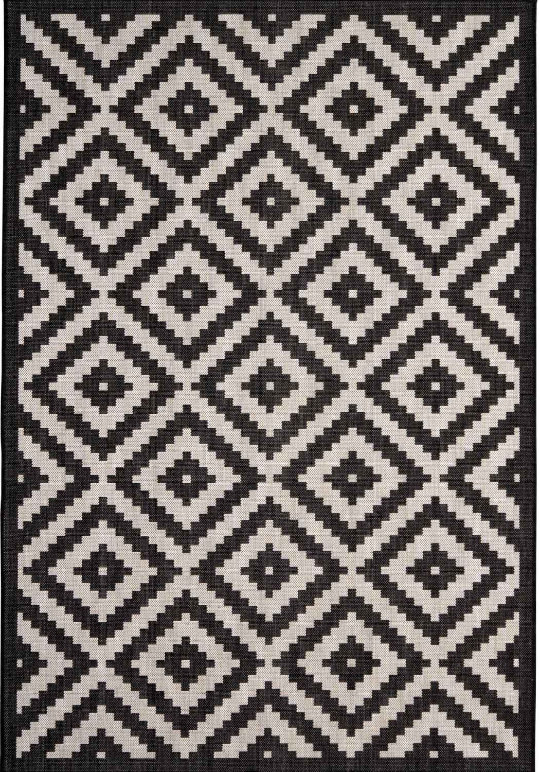 Ecology Outdoor Rug in black diamond weatherproof polypropylene