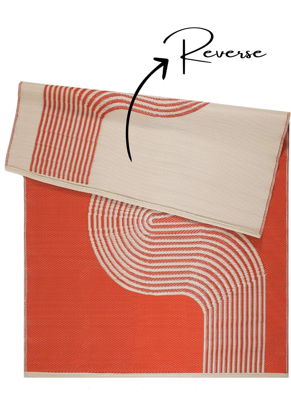 Urban Outdoor Rug | Terra & Beige Geometric Reversible Flatweave | Lightweight