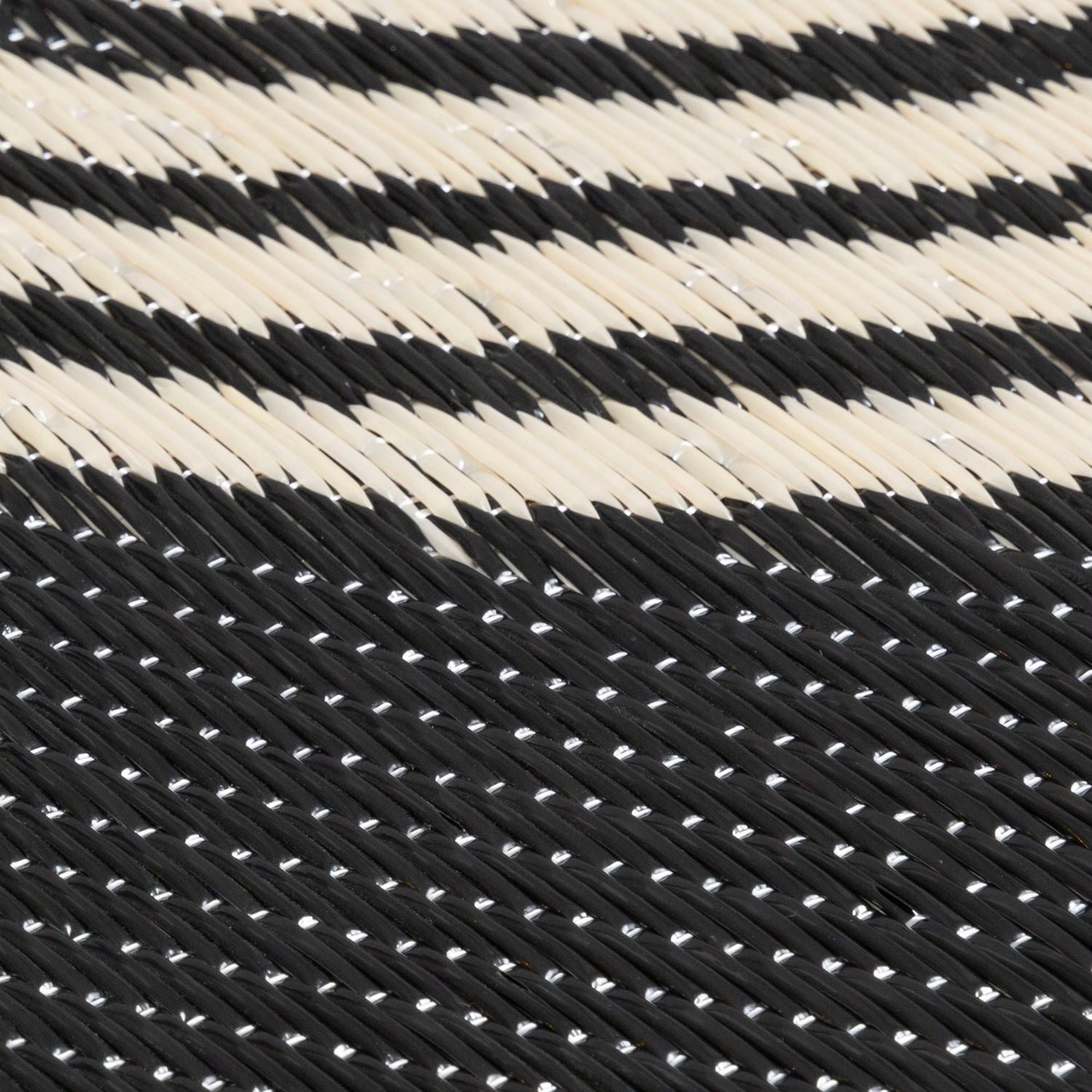 Urban Outdoor Rug | Black & Beige Geometric Reversible Flatweave | Lightweight