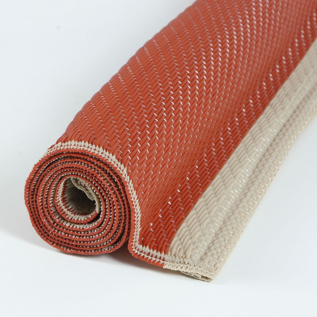 Urban Outdoor Rug | Terra & Beige Geometric Reversible Flatweave | Lightweight