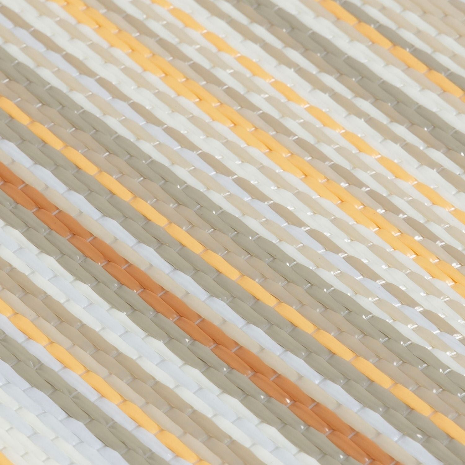Rainbow Outdoor Rug | Beige Striped Reversible Flatweave | Lightweight