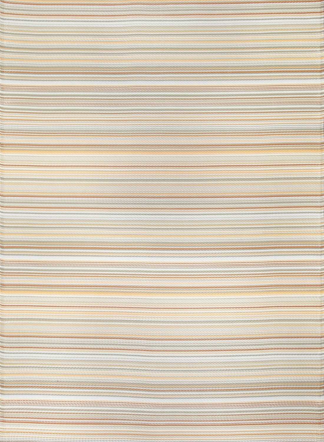 Rainbow Outdoor Rug in beige striped reversible lightweight flatweave