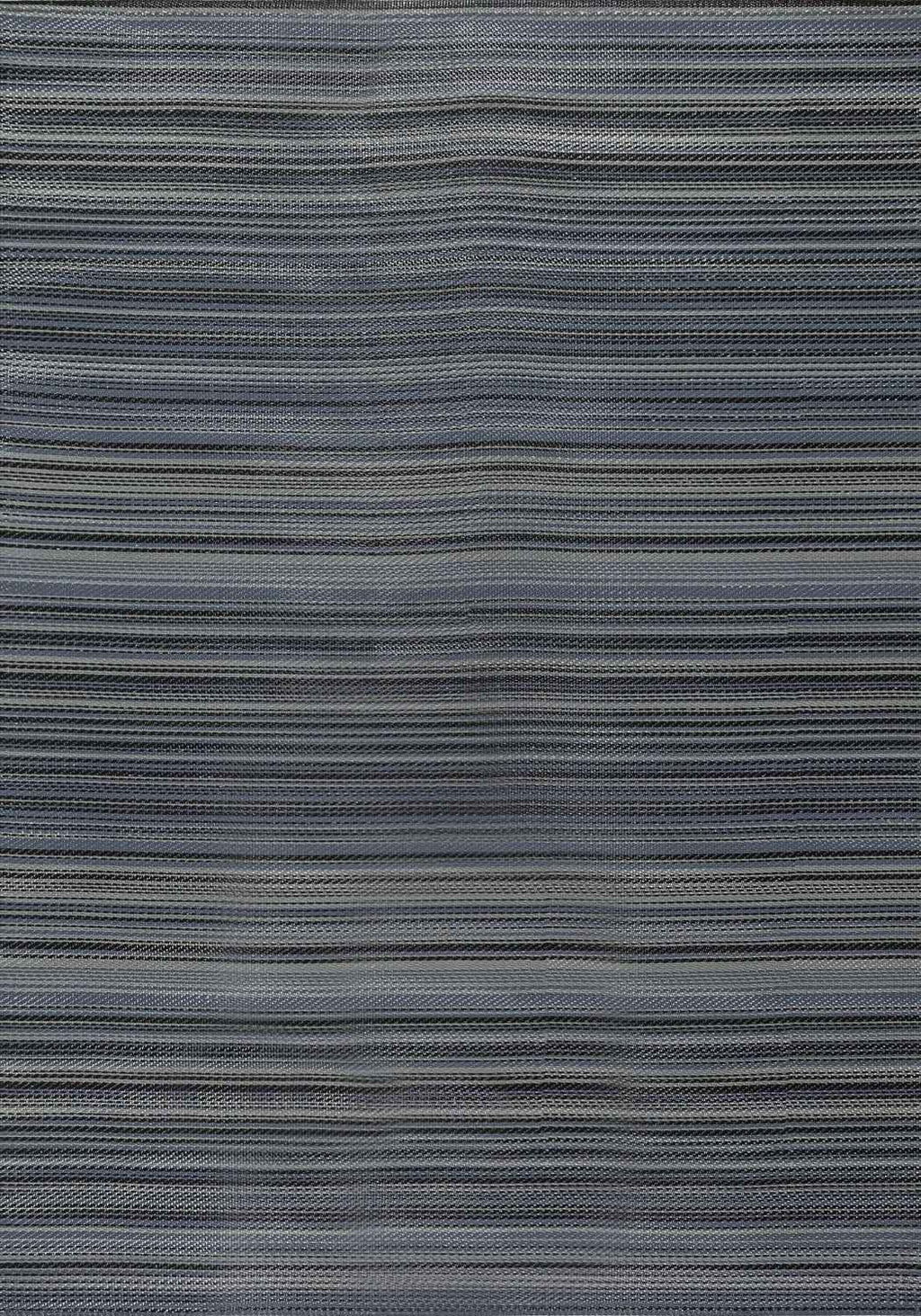 Rainbow Outdoor Rug in dark grey striped reversible lightweight flatweave