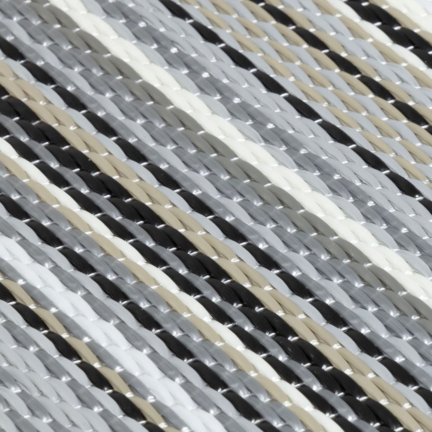Rainbow Outdoor Rug | Grey Striped Reversible Flatweave | Lightweight