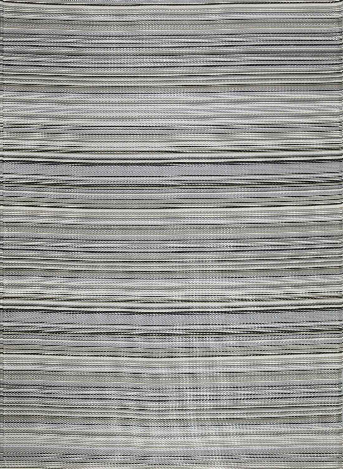 Rainbow Outdoor Rug in grey striped reversible lightweight flatweave