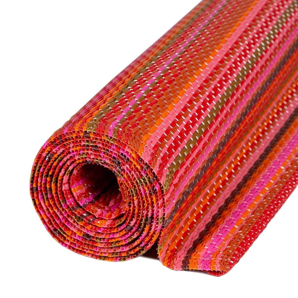 Rainbow Outdoor Rug | Terra Striped Reversible Flatweave | Lightweight