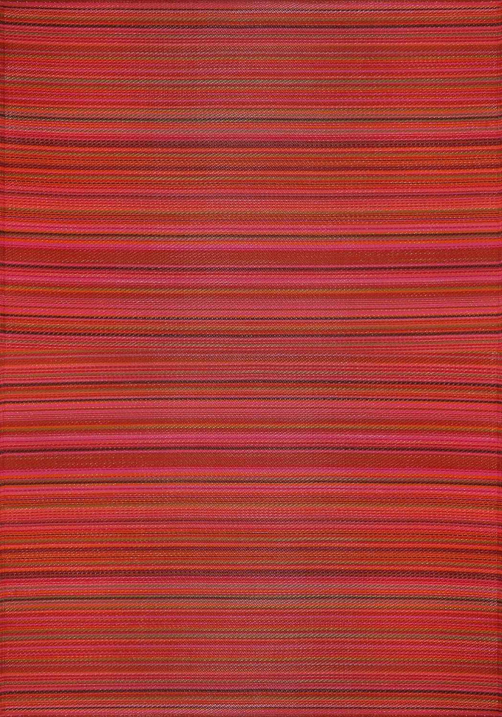 Rainbow Outdoor Rug in terra striped reversible lightweight flatweave