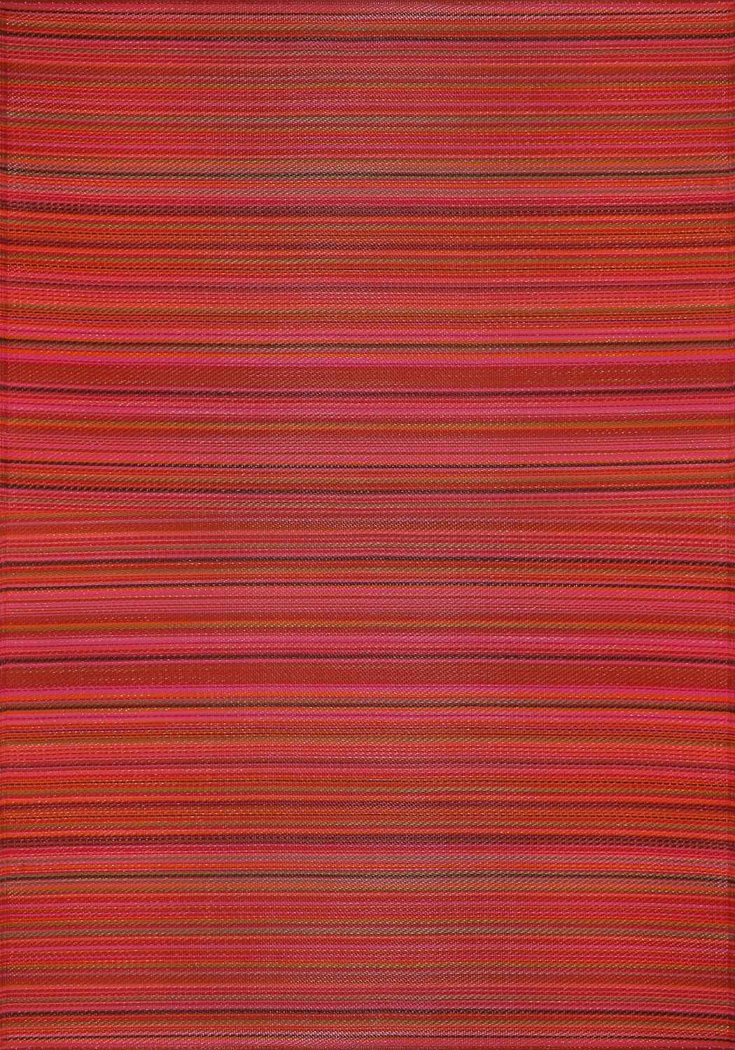 Rainbow Outdoor Rug in terra striped reversible lightweight flatweave