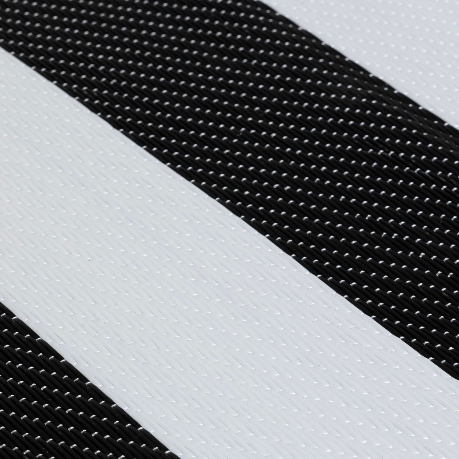 Rainbow Outdoor Rug | Black & White Striped Reversible Flatweave | Lightweight