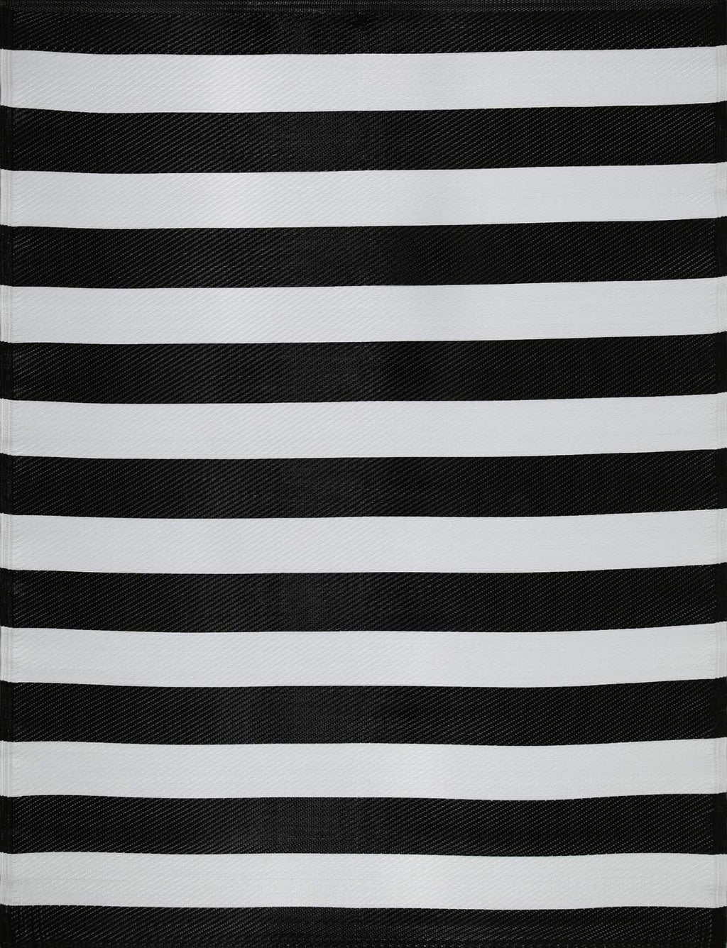Rainbow Outdoor Rug in black and white striped reversible lightweight flatweave