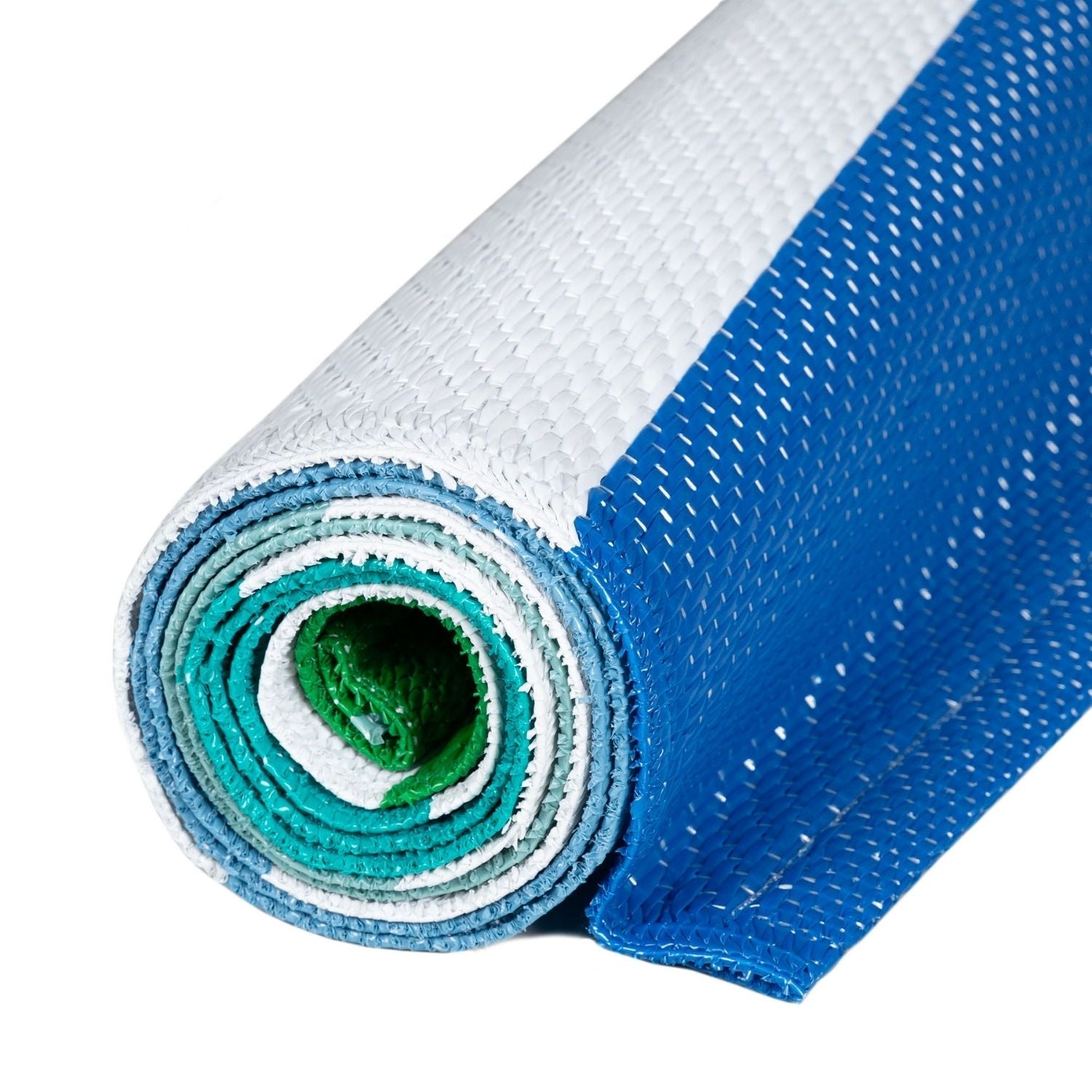 Rainbow Outdoor Rug | Blue Striped Reversible Flatweave | Waterproof