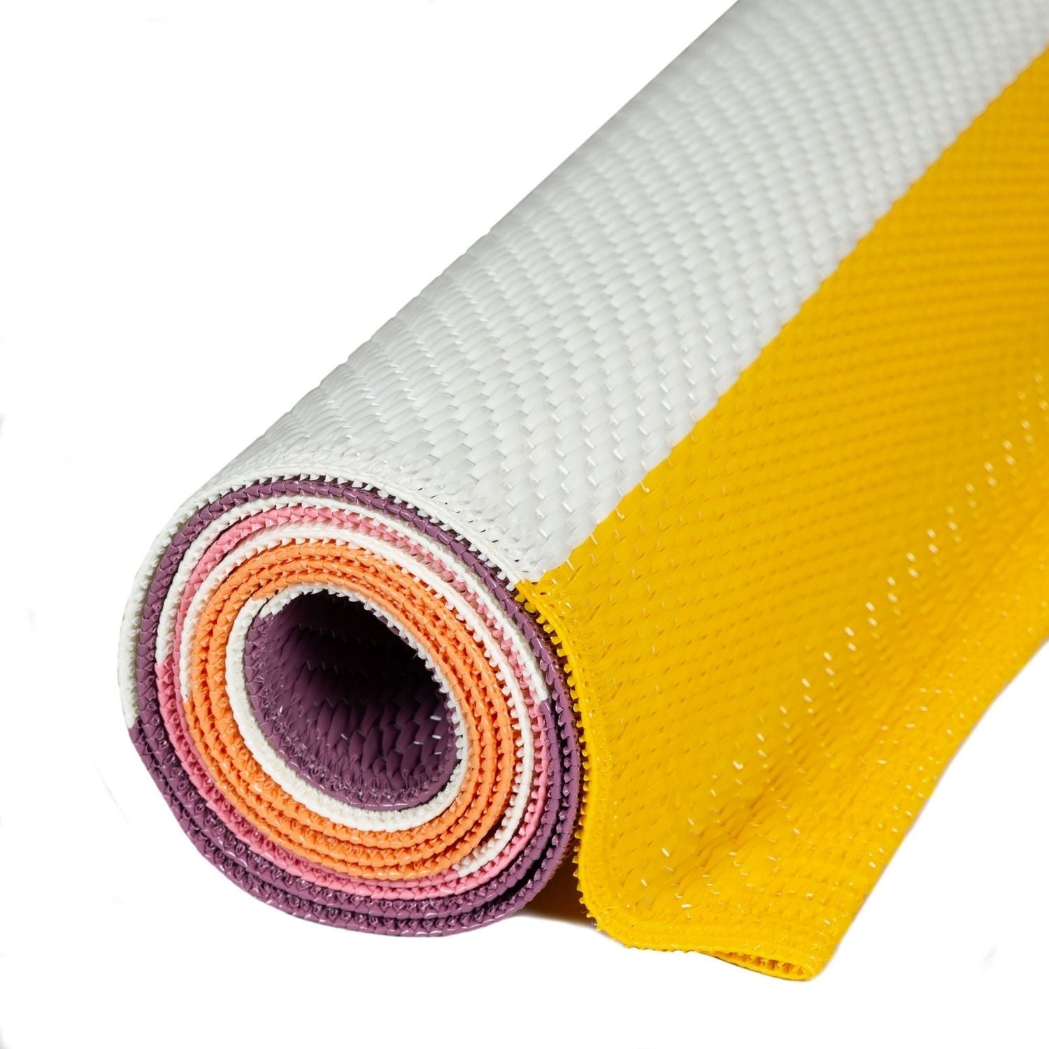 Rainbow Outdoor Rug | Pink Striped Reversible Flatweave | Waterproof