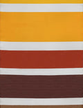 Rainbow Outdoor Rug in yellow striped reversible lightweight flatweave