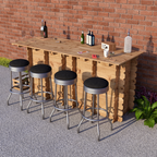 Large Wooden Interlock Bar | 2m Solid Timber Garden Bar