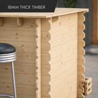 Rustic Wooden Interlock Corner Bar 110cm | Space-Saving Garden Bar