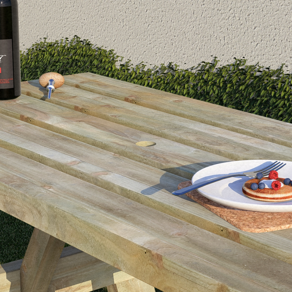 4 Seater Wooden Picnic Table | Treated Timber Garden Bench Table