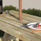 4 Seater Wooden Picnic Table | Treated Timber Garden Bench Table