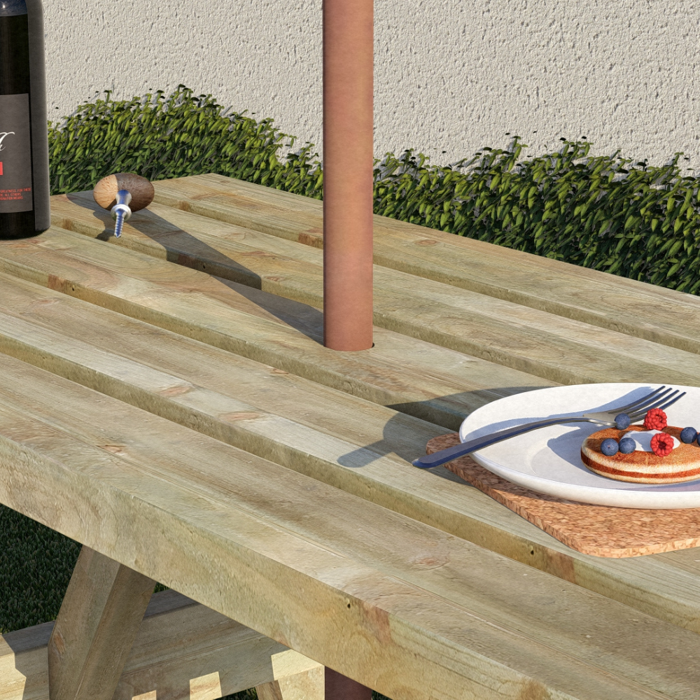 4 Seater Wooden Picnic Table | Treated Timber Garden Bench Table