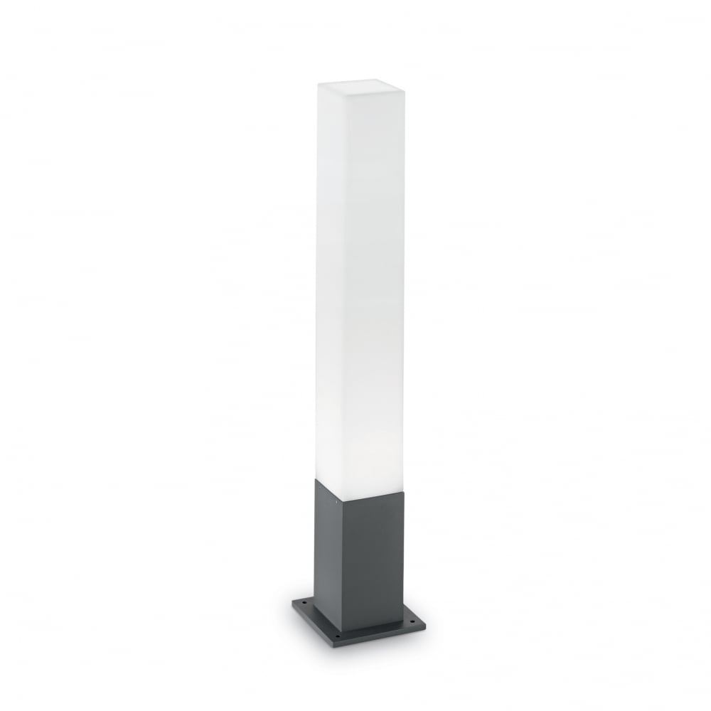 Edo square bollard light in anthracite aluminium