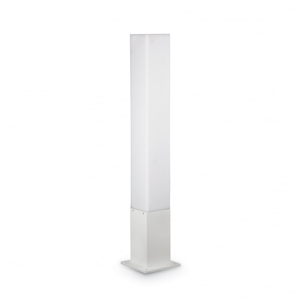 Edo square post light in white aluminium