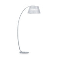 Pagoda-style lamp post light in silver with fabric shade