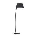 Pagoda-style lamp post light in black with fabric shade