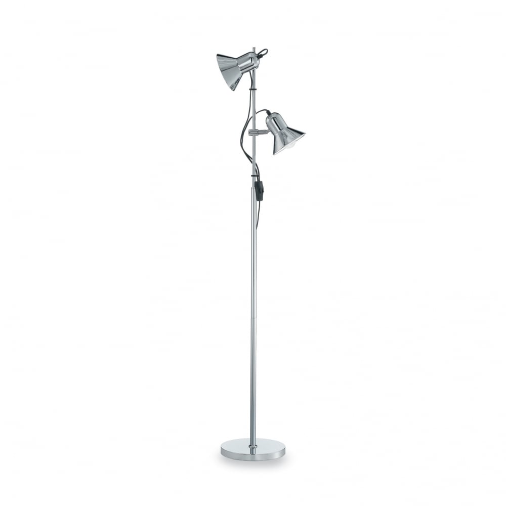 Polly dual globe post light in chrome finish