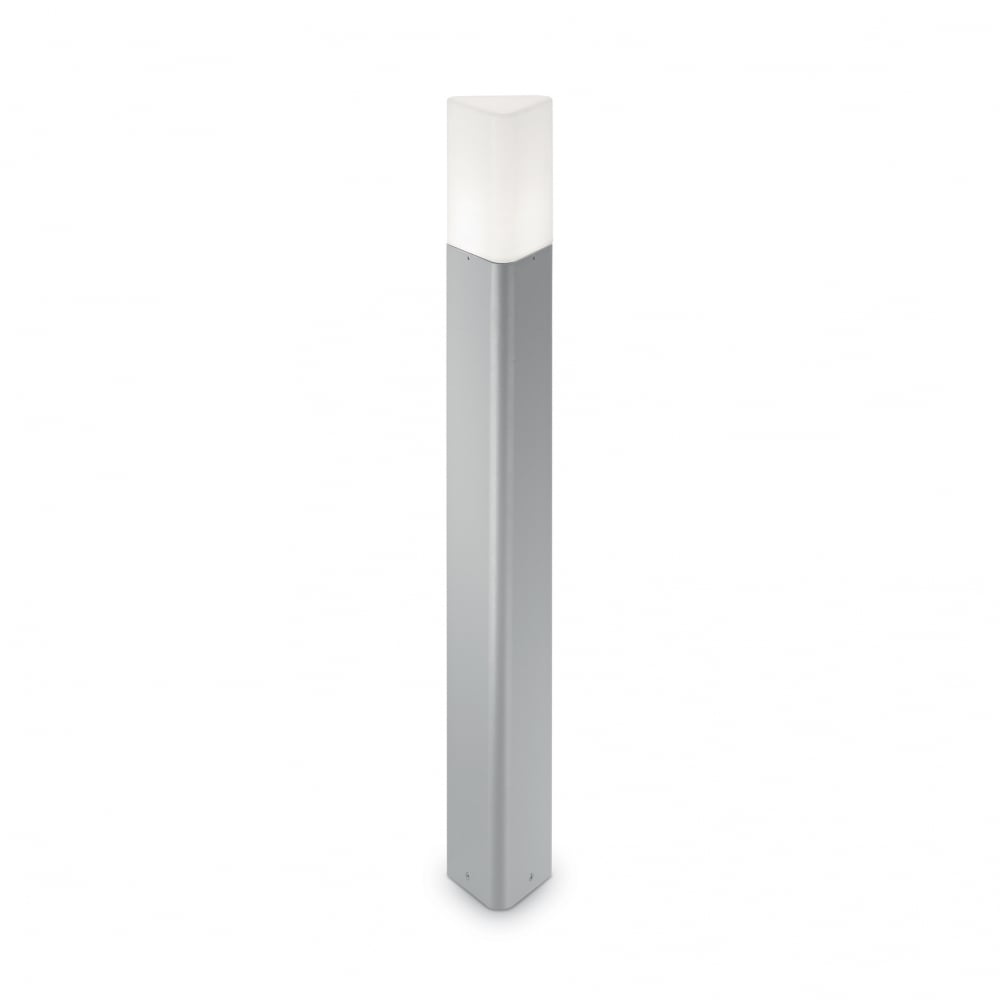 Lunar Glow single lamp post light in light grey aluminium