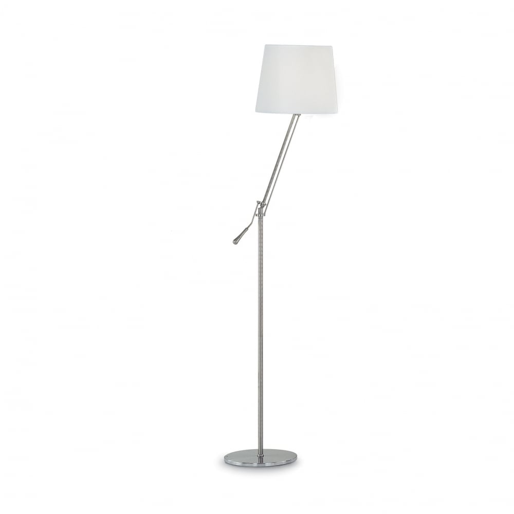 Regol post light in satin nickel with white shade