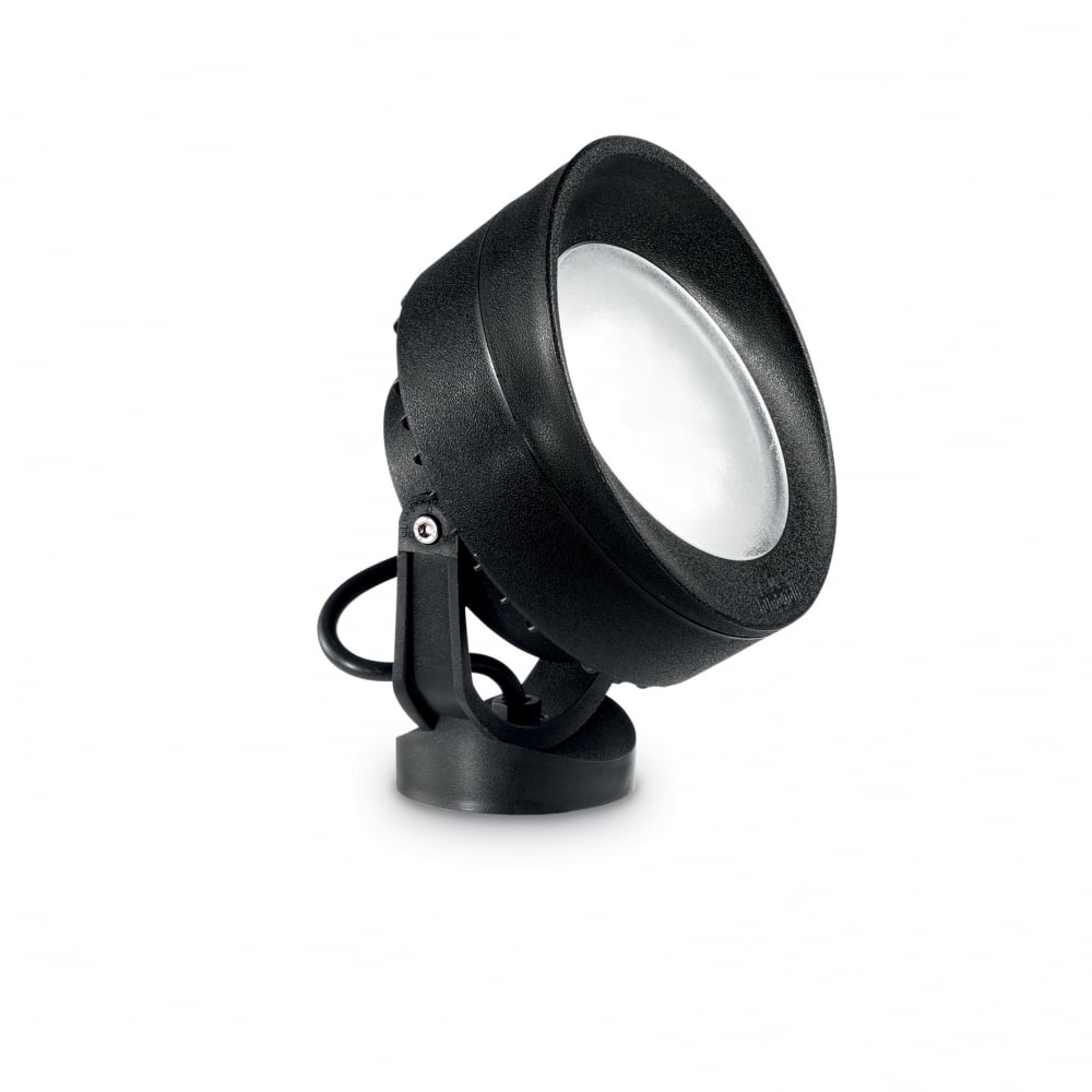 Contemporary bollard light in black resin