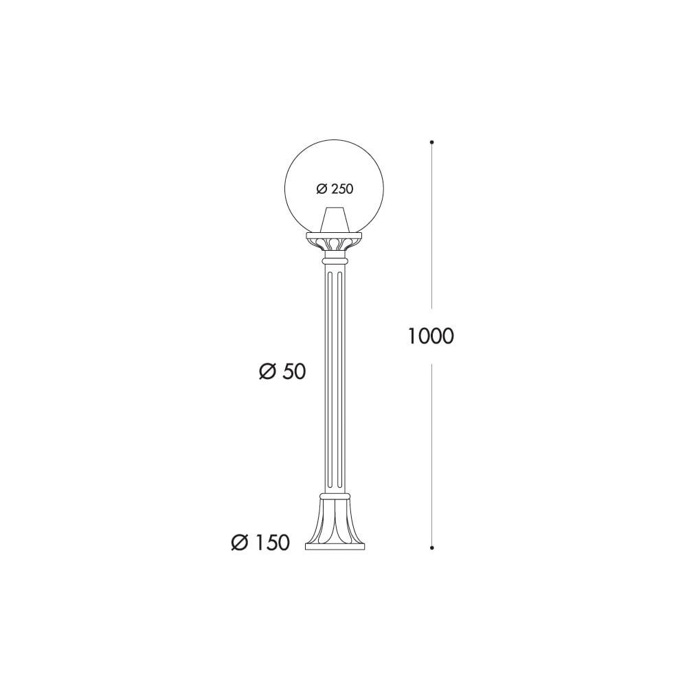 Globe 250 Mizar LED Post Light | Black | Bulb Included