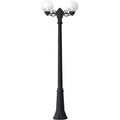Globe 250 Gigi-Bisso twin head post light in black with clear diffusers