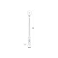 Globe 300 Ricu 2m post light in black with opal diffuser