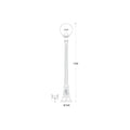 Globe 300 Artu post light in black with opal diffuser, 1.5 metre post