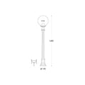 Globe 300 Aloe post light in black with opal diffuser, 1.1 metre post